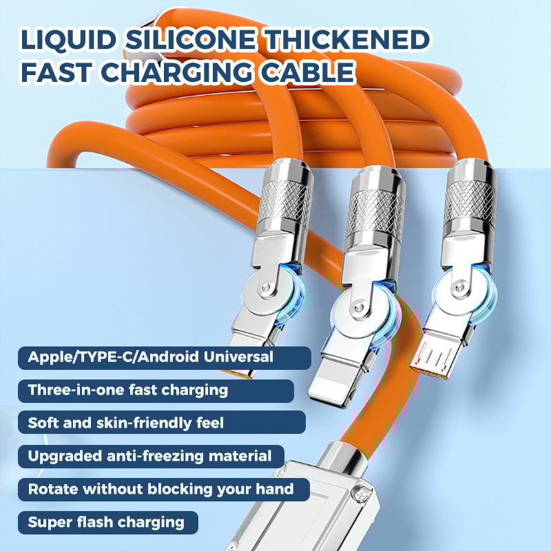 š„120W 3 in 1 Rotating Elbow Fast Charging Data Cableā”-5