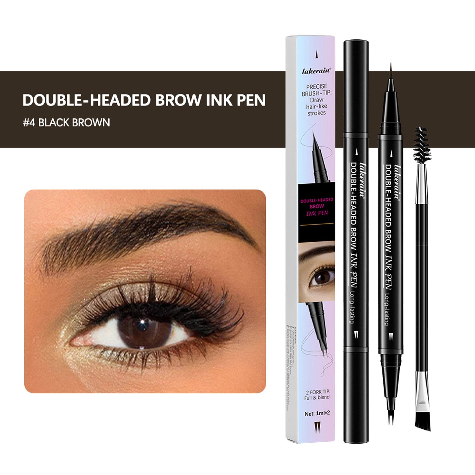 ๐BUY 1 GET 1 FREE ๐2-in-1 4D Eyebrow Pencil (Natural Brow Makeup and Eyelash Line)-12