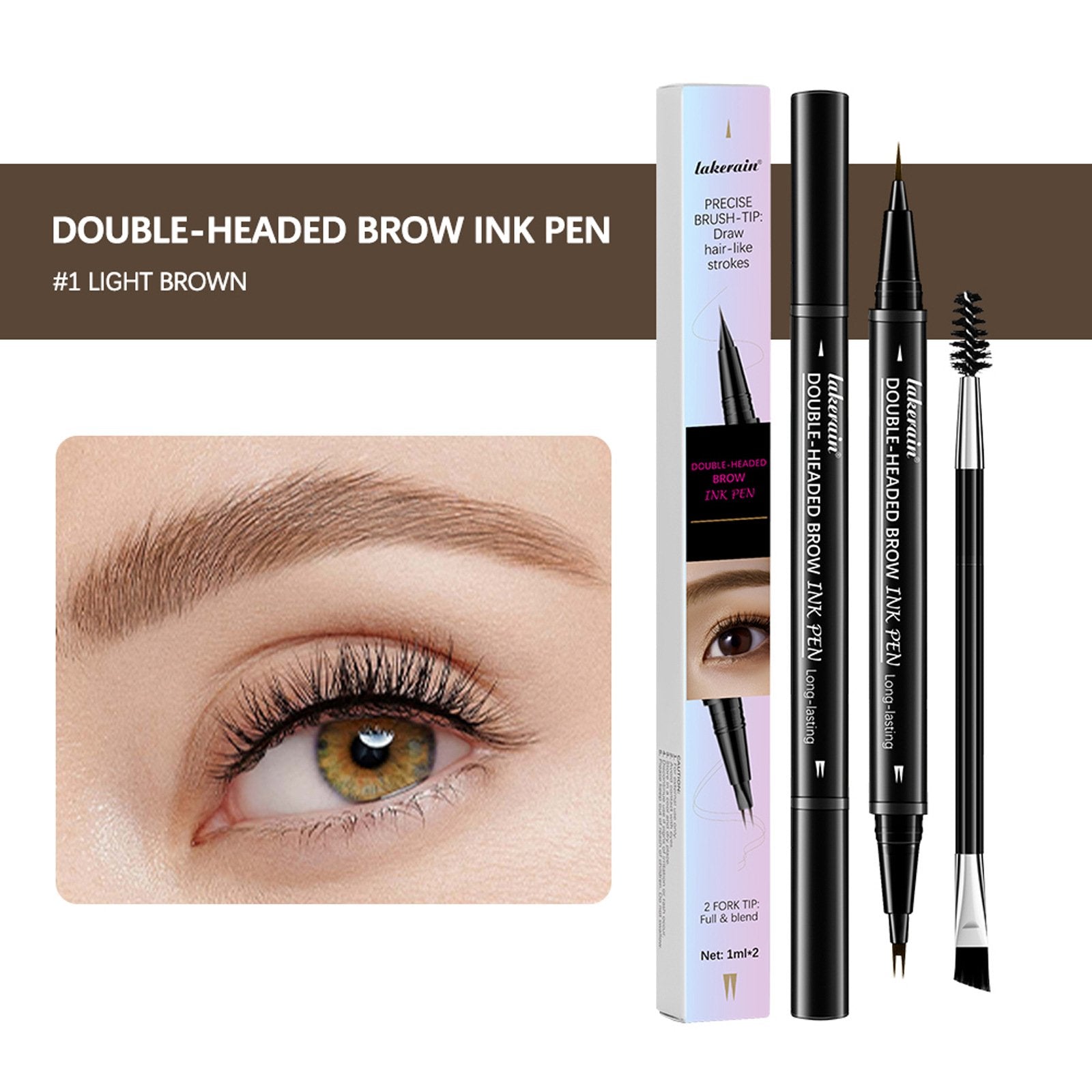 ๐BUY 1 GET 1 FREE ๐2-in-1 4D Eyebrow Pencil (Natural Brow Makeup and Eyelash Line)-9
