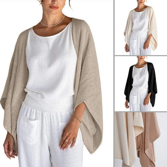 💖 Special Price £15.99🔥Last Time!!💝Women's Linen Cardigan 3/4 Sleeve Open Front Loose Cover Ups Lightweight Shrug
