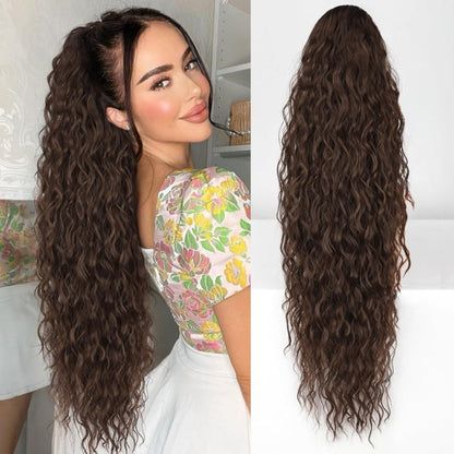 💜 LAST DAY PROMOTION - 50%OFF💜Curly Wavy Frizzy Hair Extension with Ponytail