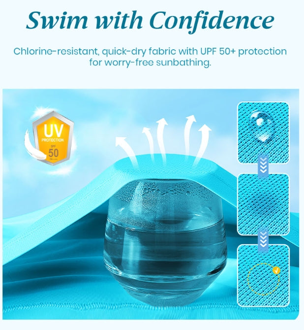 ✨Summer Hot Sale 🔥Women's V-Neck Lace Swimdress ＆ Boyshorts Two-Piece Set-5