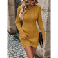 ⏰💃Last Day 50% OFF❄️🖤Women's Winter Plain Round Neck Cable Knit Bodycon Sweater Dress