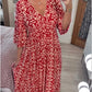 🔥Hot Sale - 49% OFF🔥Bohemian casual print V-neck waist wrap long dress-3