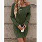 ⏰💃Last Day 50% OFF❄️🖤Women's Winter Plain Round Neck Cable Knit Bodycon Sweater Dress
