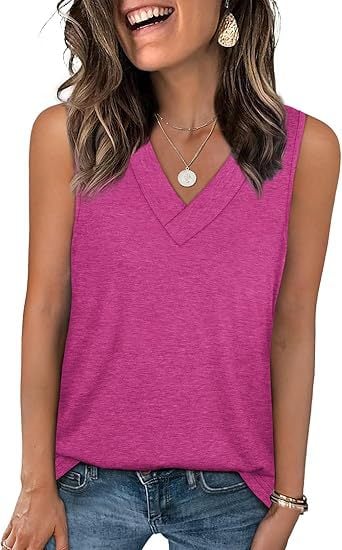 ✨Women's Sleeveless V-Neck Slimming Loose Fit Casual Tank Top-11