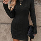 ⏰💃Last Day 50% OFF❄️🖤Women's Winter Plain Round Neck Cable Knit Bodycon Sweater Dress