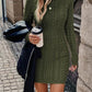⏰💃Last Day 50% OFF❄️🖤Women's Winter Plain Round Neck Cable Knit Bodycon Sweater Dress