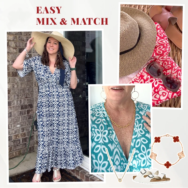 🔥Hot Sale - 49% OFF🔥Bohemian casual print V-neck waist wrap long dress-2