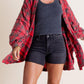 💖LAST DAY SALE 50% OFF🏆Women's Mineral Washed Button Down Plaid Shirt