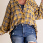 💖LAST DAY SALE 50% OFF🏆Women's Mineral Washed Button Down Plaid Shirt