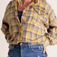 💖LAST DAY SALE 50% OFF🏆Women's Mineral Washed Button Down Plaid Shirt