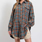 💖LAST DAY SALE 50% OFF🏆Women's Mineral Washed Button Down Plaid Shirt