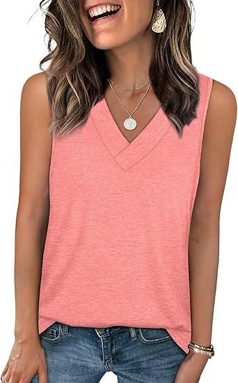 ✨Women's Sleeveless V-Neck Slimming Loose Fit Casual Tank Top-9