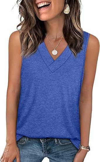 ✨Women's Sleeveless V-Neck Slimming Loose Fit Casual Tank Top-12