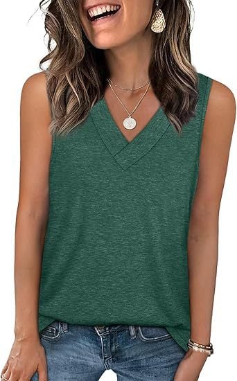 ✨Women's Sleeveless V-Neck Slimming Loose Fit Casual Tank Top-5