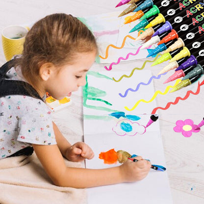 🎁Christmas Gift Idea 49%🎄🎅Dual Tip Acrylic Brush Marker Pens🖌️🎨