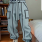 Men's Contrast Stitching Trousers-3