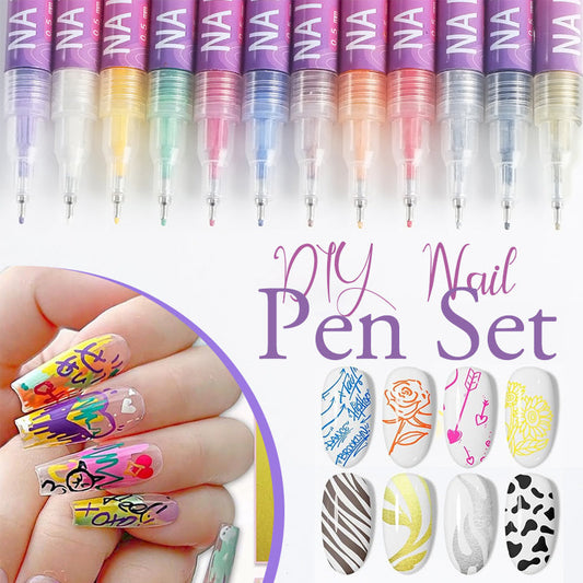 👉🎁Hot Sale 50% OFF⏳12 Colors Nail Art Pens Set