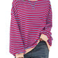 🏆️2025  HOT SALE🔥Women's Oversized Striped Long Sleeve Pullover