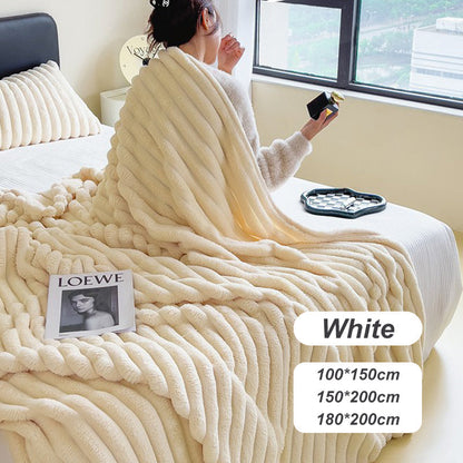 🎁LAST DAY SPECIAL PRICE: ￡10.99!!🎅Super Soft Fur Ribbed Fleece Throw Blanket⛄🔥